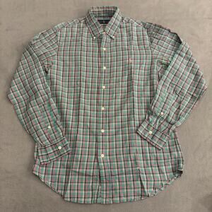 Ralph Lauren Classic Fit Shirt Men's S Blue/Pink Plaid Long Sleeved Preppy